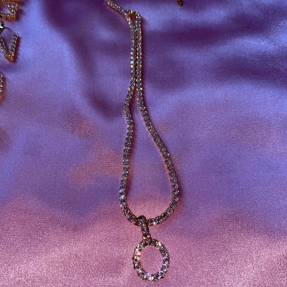 Letter Initial Pendant Tennis Chain - Picture 3 of 6